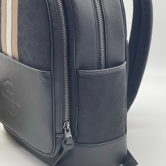 Coach Large  Backpack In Signature Jacquard With Varsity Stripe - Picture 14 of 14